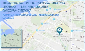 PORADNIA DERMATOLOGICZNO-WENEROLOGICZNA - INDYWIDUALNA SPECJALISTYCZNA PRAKTYKA LEKARSKA - LEK.MED. JOLANTA DAŃCZURA-DYNOWSKA - KRZEMIENNA 42 B,  SZCZECIN