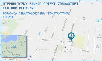PORADNIA DERMATOLOGICZNA - NIEPUBLICZNY ZAKŁAD OPIEKI ZDROWOTNEJ CENTRUM MEDYCZNE - UL. SUCHARSKIEGO 1/3,  KONSTANTYNÓW ŁÓDZKI